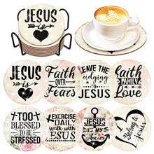 Load image into Gallery viewer, 8PCS Diamond Painting Coasters Kits Wooden Full Drill Coaster(English Letters 3)
