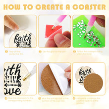 Load image into Gallery viewer, 8PCS Diamond Painting Coasters Kits Wooden Full Drill Coaster(English Letters 3)
