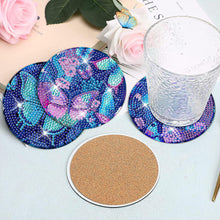Load image into Gallery viewer, 8PCS Diamond Painting Coasters Kits Acrylic Full Drill Coaster(Purple Butterfly)
