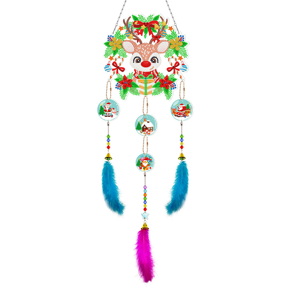 Christmas Decor Diamond Art Dreamcatcher for Home Wall Decor (Christmas Elk)