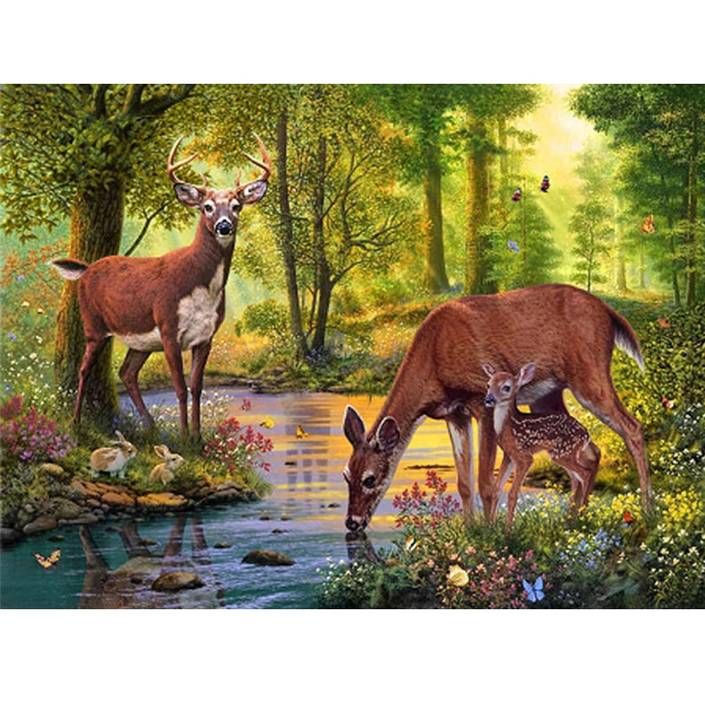 Diamond Painting - Full Square - forest deer (40*30CM)