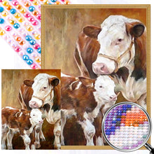 Load image into Gallery viewer, AB Diamond Painting - Full Round - two cows (45*60CM)
