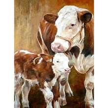 Load image into Gallery viewer, AB Diamond Painting - Full Round - two cows (45*60CM)
