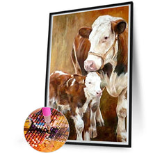 Load image into Gallery viewer, AB Diamond Painting - Full Round - two cows (45*60CM)
