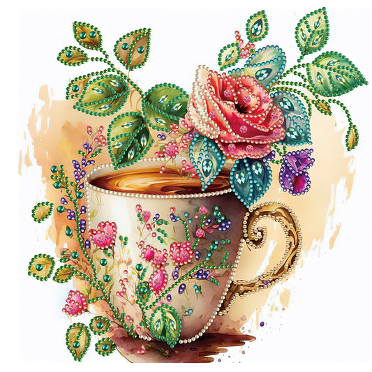 Diamond Painting - Partial Special Shaped - rose coffee (30*30CM)