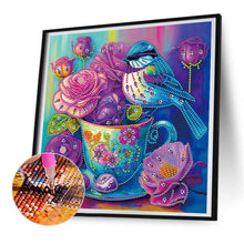 Load image into Gallery viewer, Diamond Painting - Partial Special Shaped - Blue and purple atmosphere bird (30*30CM)
