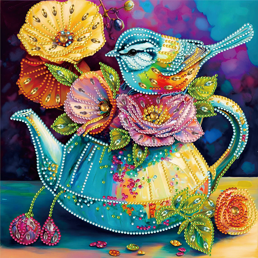 Diamond Painting - Partial Special Shaped - Colorful atmosphere bird (30*30CM)