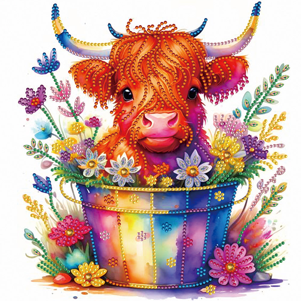 Diamond Painting - Partial Special Shaped - Color bucket consumes cattle (30*30CM)
