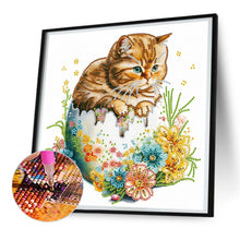 Load image into Gallery viewer, Diamond Painting - Partial Special Shaped - Easter egg kitten (30*30CM)
