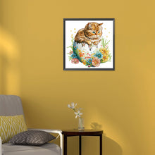 Load image into Gallery viewer, Diamond Painting - Partial Special Shaped - Easter egg kitten (30*30CM)

