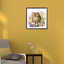 Load image into Gallery viewer, Diamond Painting - Partial Special Shaped - Kitten in the nest (30*30CM)

