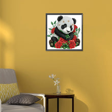 Load image into Gallery viewer, Diamond Painting - Partial Special Shaped - rose panda (30*30CM)
