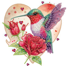 Load image into Gallery viewer, Diamond Painting - Partial Special Shaped - rose hummingbird (30*30CM)
