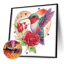 Load image into Gallery viewer, Diamond Painting - Partial Special Shaped - rose hummingbird (30*30CM)
