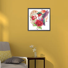 Load image into Gallery viewer, Diamond Painting - Partial Special Shaped - rose hummingbird (30*30CM)
