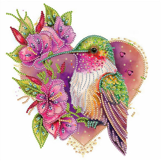 Diamond Painting - Partial Special Shaped - love hummingbird (30*30CM)