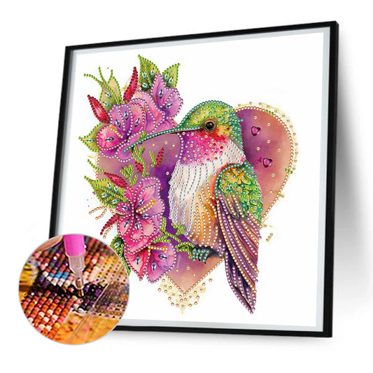 Diamond Painting - Partial Special Shaped - love hummingbird (30*30CM)