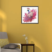 Load image into Gallery viewer, Diamond Painting - Partial Special Shaped - pink peacock (30*30CM)
