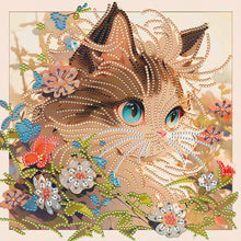 Load image into Gallery viewer, Diamond Painting - Partial Special Shaped - flower kitten (30*30CM)
