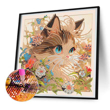 Load image into Gallery viewer, Diamond Painting - Partial Special Shaped - flower kitten (30*30CM)
