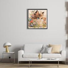 Load image into Gallery viewer, Diamond Painting - Partial Special Shaped - flower kitten (30*30CM)
