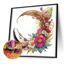 Load image into Gallery viewer, Diamond Painting - Partial Special Shaped - Feather and crescent parts (30*30CM)
