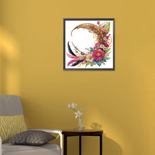 Load image into Gallery viewer, Diamond Painting - Partial Special Shaped - Feather and crescent parts (30*30CM)
