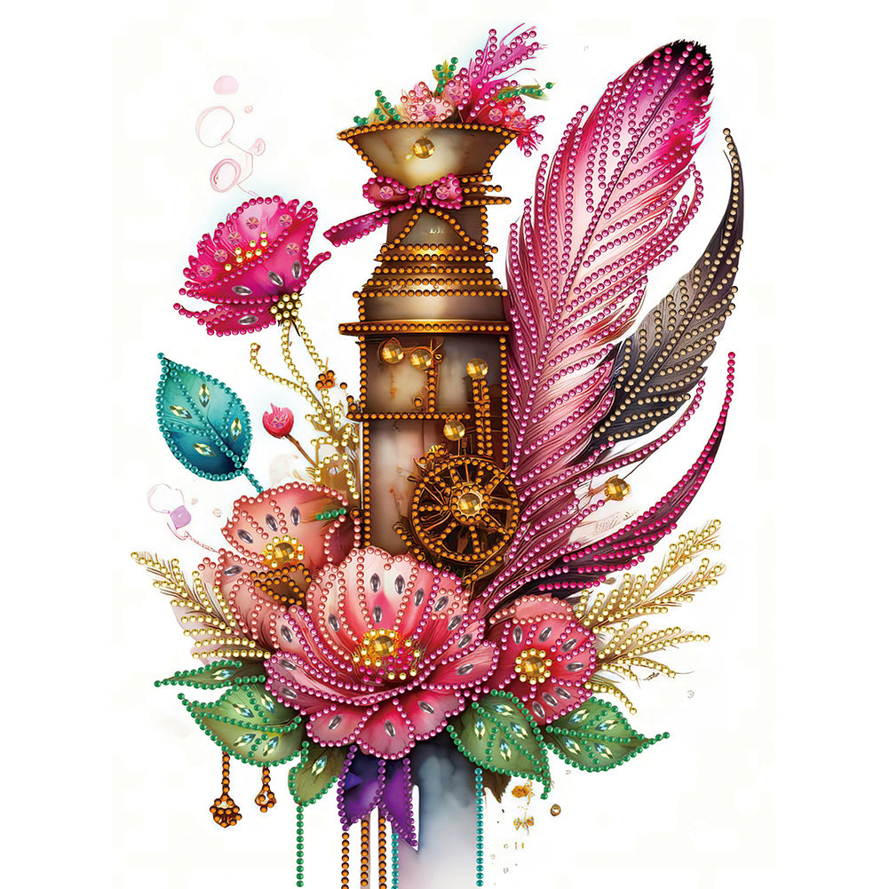 Diamond Painting - Partial Special Shaped - Feathers and chimneys (30*40CM)