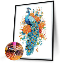 Load image into Gallery viewer, Diamond Painting - Partial Special Shaped - flower-like peacock (30*40CM)
