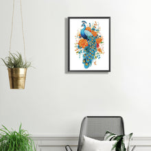 Load image into Gallery viewer, Diamond Painting - Partial Special Shaped - flower-like peacock (30*40CM)

