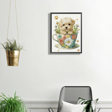 Load image into Gallery viewer, Diamond Painting - Partial Special Shaped - cup white dog (30*40CM)
