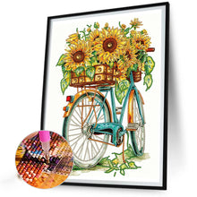 Load image into Gallery viewer, Diamond Painting - Partial Special Shaped - Sunflowers and bicycles (30*40CM)
