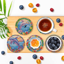Load image into Gallery viewer, 8PCS Special Shape Diamond Painting Coasters Kits (Dolphin Stained Glass)
