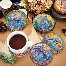 Load image into Gallery viewer, 8PCS Special Shape Diamond Painting Coasters Kits (Dolphin Stained Glass)
