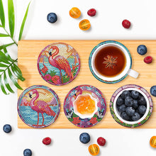 Load image into Gallery viewer, 8PCS Special Shape Diamond Painting Coasters Kits (Flamingo Stained Glass)

