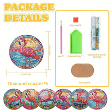 Load image into Gallery viewer, 8PCS Special Shape Diamond Painting Coasters Kits (Flamingo Stained Glass)
