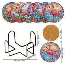 Load image into Gallery viewer, 8PCS Special Shape Diamond Painting Coasters Kits (Flamingo Stained Glass)
