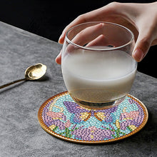 Load image into Gallery viewer, 8PCS Special Shape Diamond Painting Coasters Kits (Butterfly Stained Glass)
