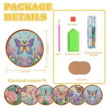 Load image into Gallery viewer, 8PCS Special Shape Diamond Painting Coasters Kits (Butterfly Stained Glass)
