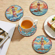 Load image into Gallery viewer, 8PCS Special Shape Diamond Painting Coasters Kits (Lighthouse Stained Glass)
