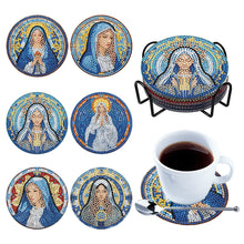 Load image into Gallery viewer, 8PCS Special Shape Diamond Painting Coasters Kits (Virgin Stained Glass)
