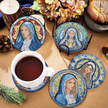 Load image into Gallery viewer, 8PCS Special Shape Diamond Painting Coasters Kits (Virgin Stained Glass)
