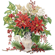 Load image into Gallery viewer, Diamond Painting - Partial Special Shaped - Christmas red flower vase (30*30CM)
