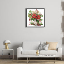 Load image into Gallery viewer, Diamond Painting - Partial Special Shaped - Christmas red flower vase (30*30CM)
