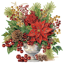 Load image into Gallery viewer, Diamond Painting - Partial Special Shaped - Christmas red flower vase (30*30CM)
