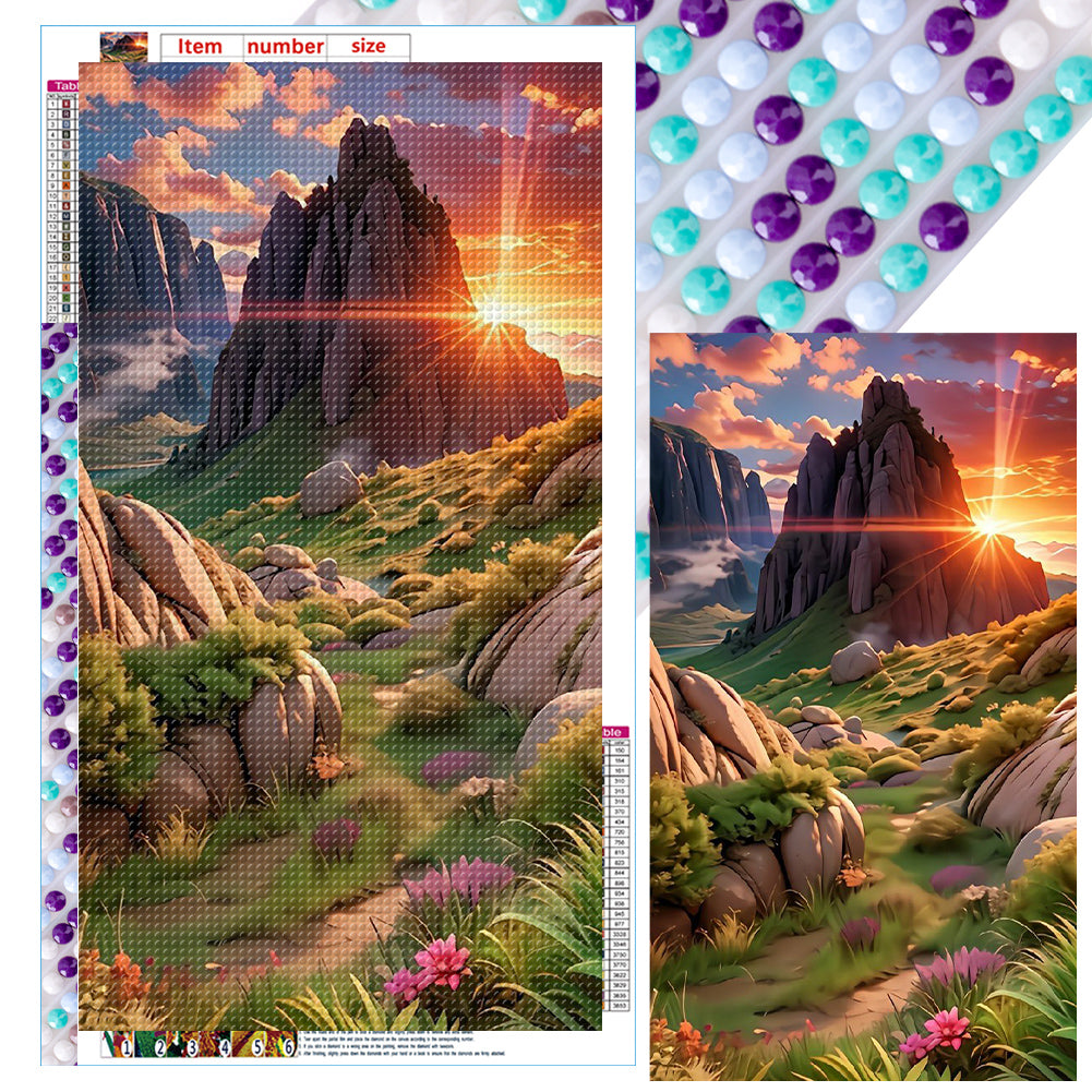 Diamond Painting - Full Round - mountains and fields (40*70CM)