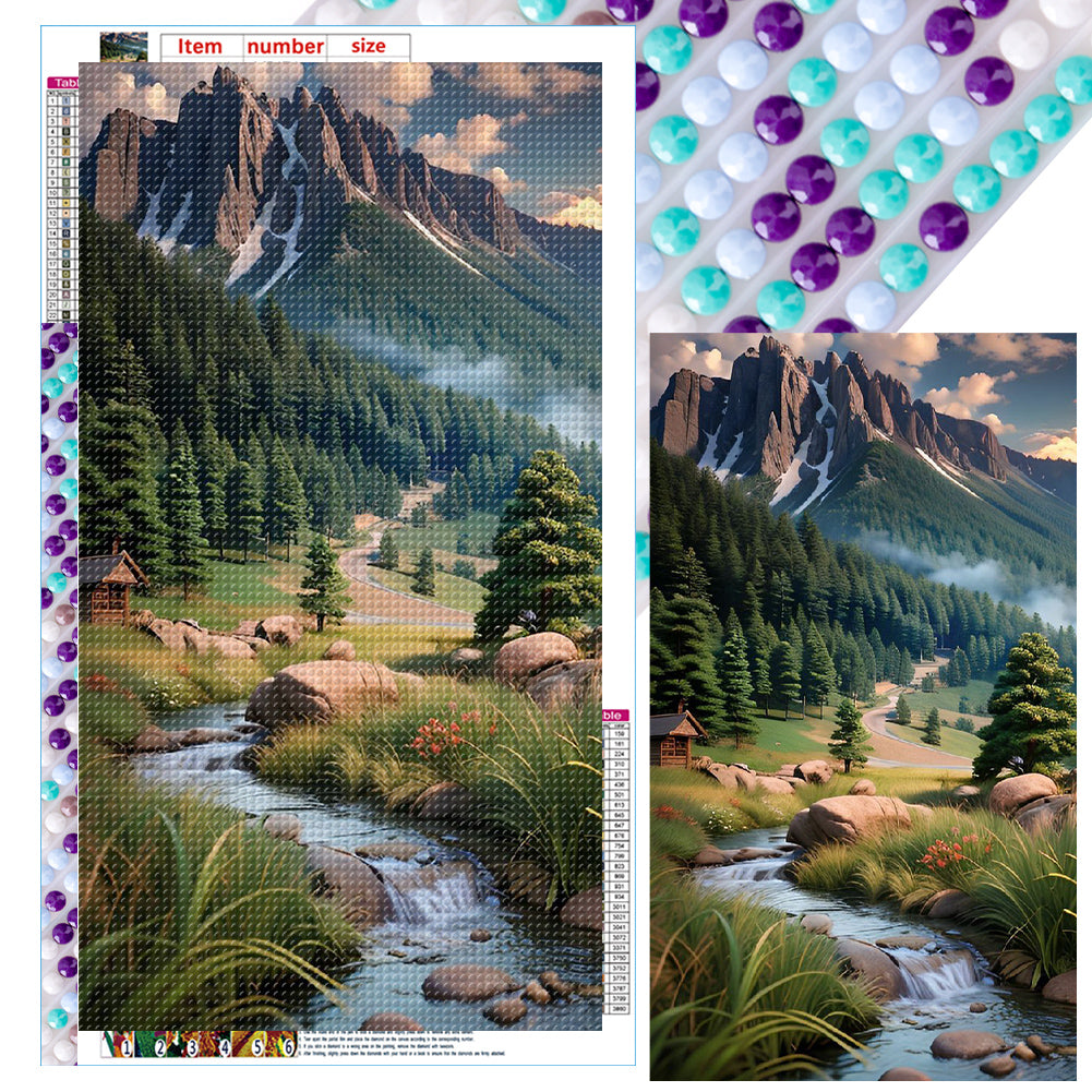 Diamond Painting - Full Round - mountains and fields (40*70CM)