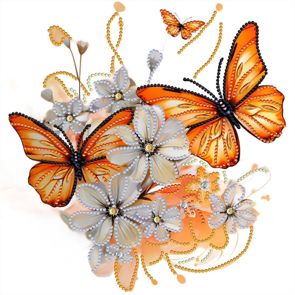 Diamond Painting - Partial Special Shaped - Butterfly (30*30CM)