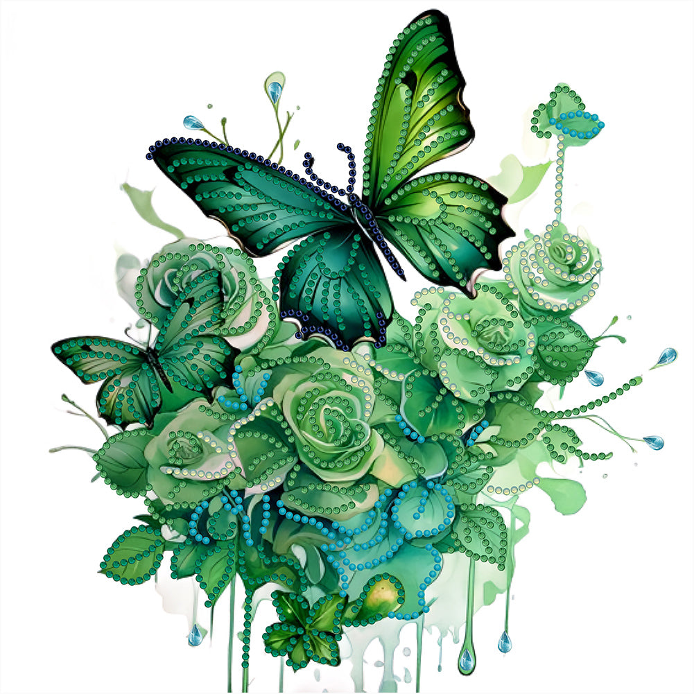Diamond Painting - Partial Special Shaped - Butterfly (30*30CM)