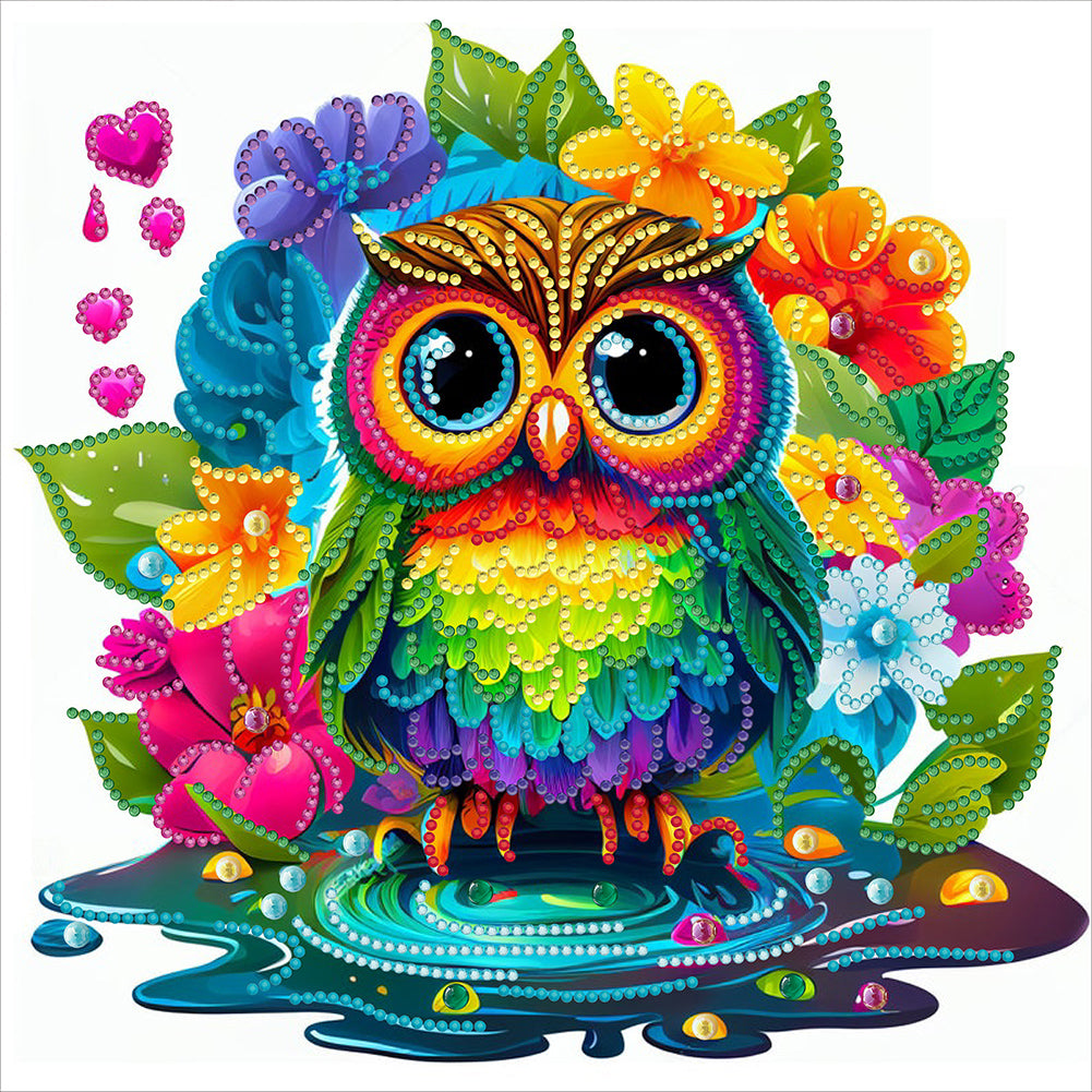 Diamond Painting - Partial Special Shaped - owl (30*30CM)